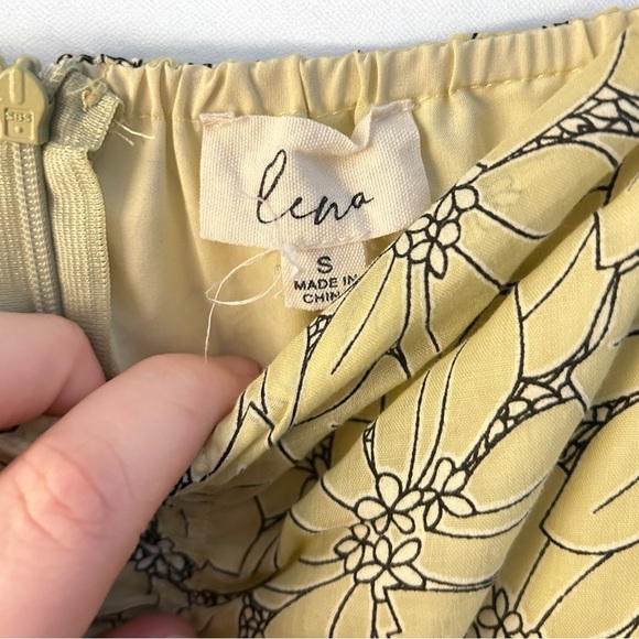 Lena • Floral Yellow Babydoll Cotton Blend Dress Puff Sleeves Sz Sm Cottagecore - Picture 7 of 9